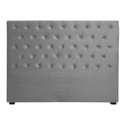 Cabecero de cama de terciopelo capitoné Lor gris