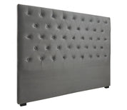 Cabecero de cama de terciopelo capitoné Lor gris