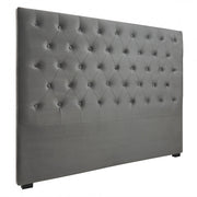 Cabecero de cama de terciopelo capitoné Lor gris