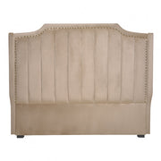 Cabecero de cama de terciopelo Moon beige