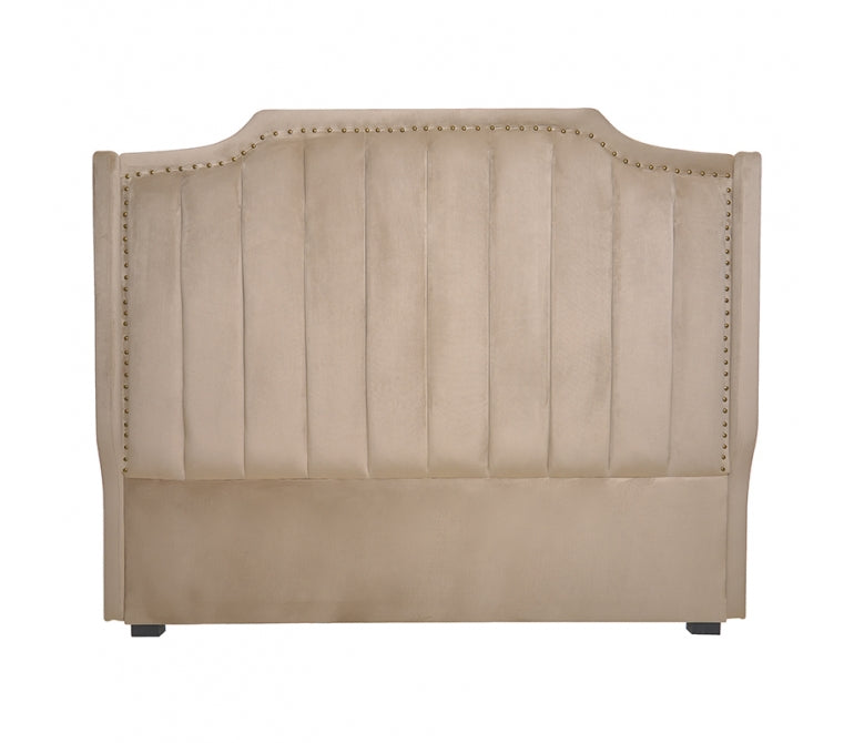Cabecero de cama de terciopelo Moon beige