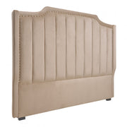 Cabecero de cama de terciopelo Moon beige