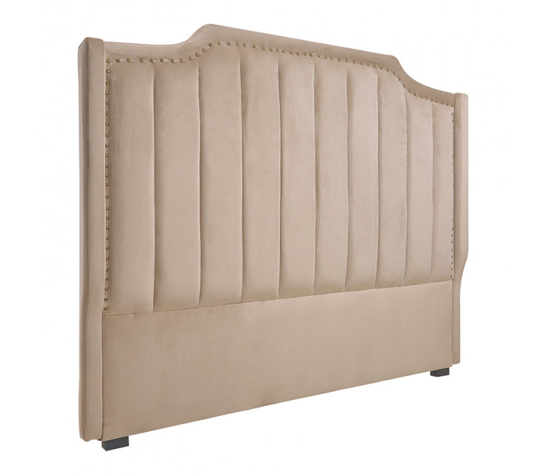 Cabecero de cama de terciopelo Moon beige