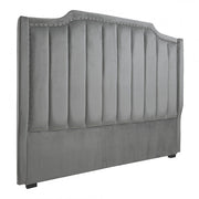Cabecero de cama de terciopelo Monn gris