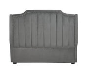 Cabecero de cama de terciopelo Brito gris