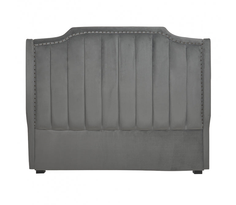 Cabecero de cama de terciopelo Monn gris
