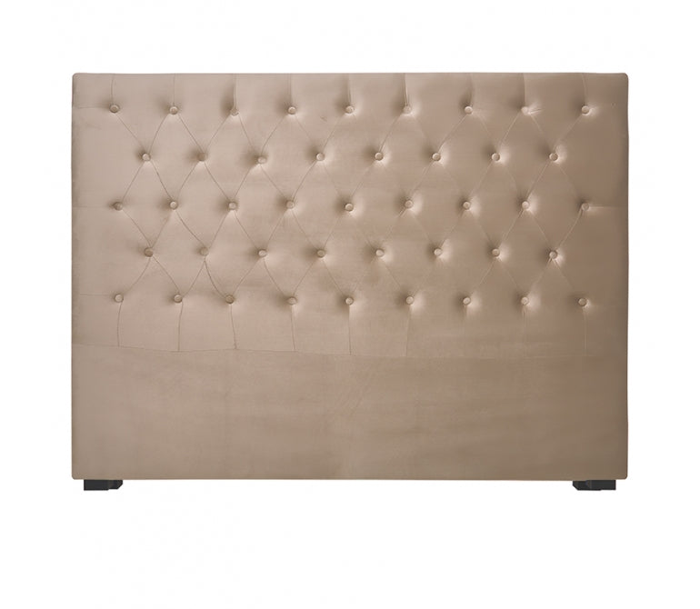 Cabecero de cama de terciopelo Lor beige