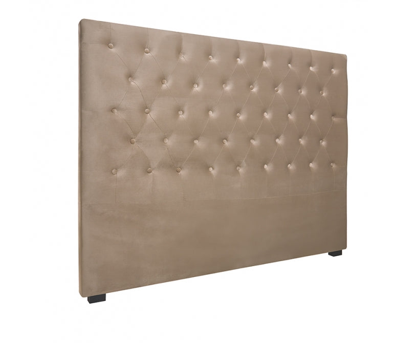 Cabecero de cama de terciopelo Lor beige