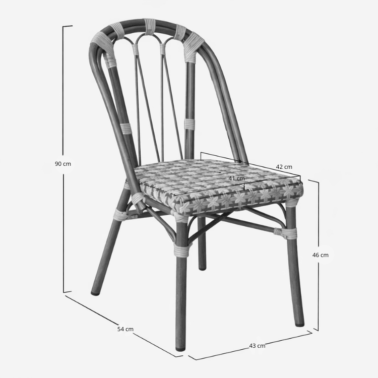 Silla Bistro París Classic de Ratán Sintético y Aluminio - Vintahome