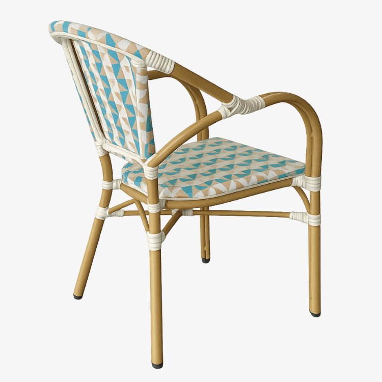Silla Bistro Parisina Luxembourg con Brazos – Bamboo Look - Vintahome
