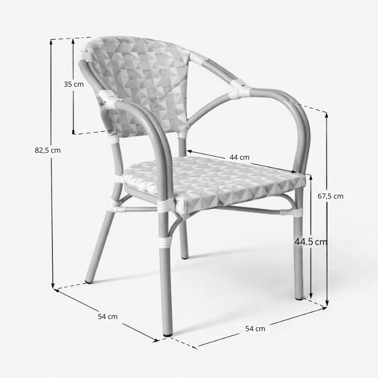 Silla Bistro Parisina Luxembourg con Brazos – Bamboo Look - Vintahome