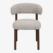 Silla de comedor ARWEN tapizada beige acabado nogal
