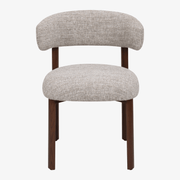 Silla de comedor ARWEN tapizada beige acabado nogal
