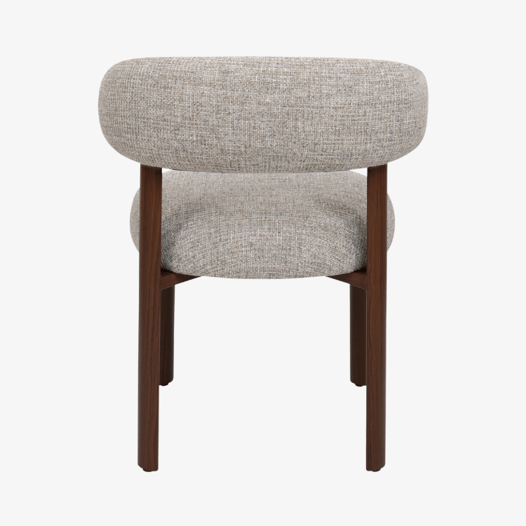 Silla de comedor ARWEN tapizada beige acabado nogal