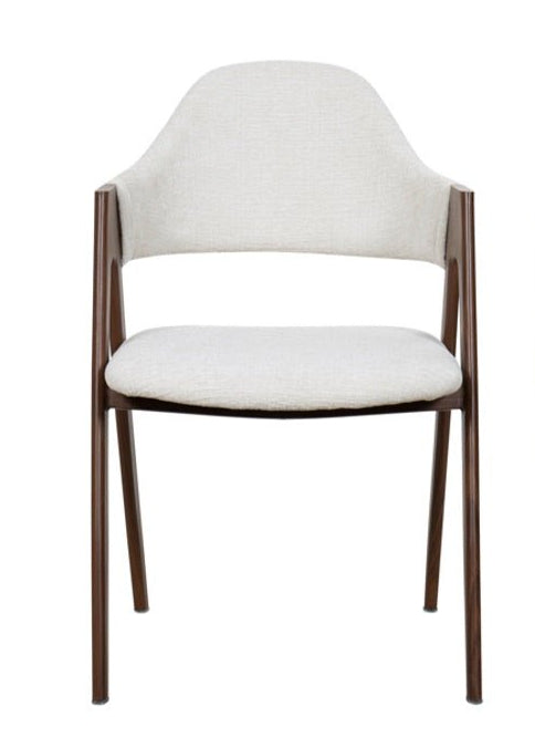 Silla de comedor con brazos nórdica Loira beige - Vintahome