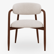 Silla de Comedor con Brazos Olimpo Tapizada en Madera de Nogal - Vintahome