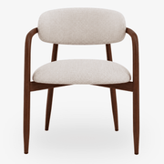 Silla de Comedor con Brazos Olimpo Tapizada en Madera de Nogal - Vintahome
