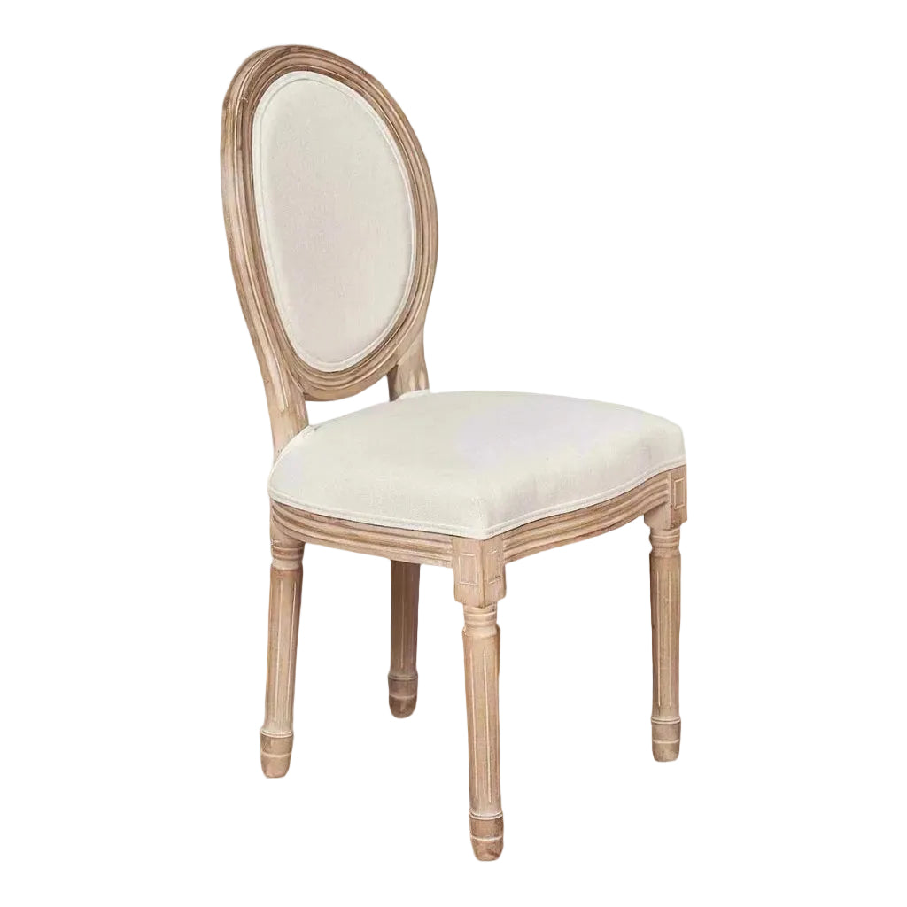 Silla de comedor medallón Luis XVI asiento lino