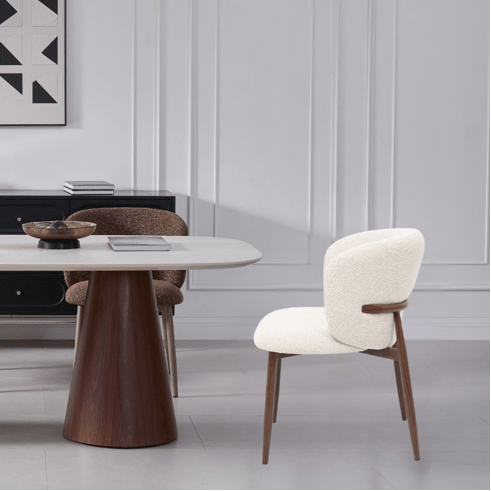 Silla de comedor nórdica Celia tapizada - Vintahome