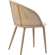 Silla de comedor ratán asiento terciopelo Flavia Natural