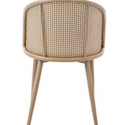 Silla de comedor ratán asiento terciopelo Flavia Natural