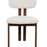 Silla de comedor nórdica acero nogal bouclé Ranya