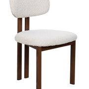 Silla de comedor nórdica acero nogal bouclé Ranya