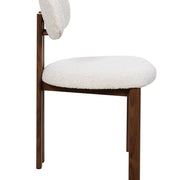 Silla de comedor nórdica acero nogal bouclé Ranya