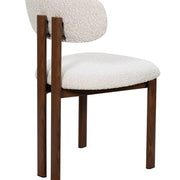 Silla de comedor nórdica acero nogal bouclé Ranya