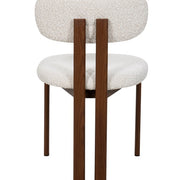 Silla de comedor nórdica acero nogal bouclé Ranya