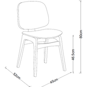 Silla de comedor de madera y tapizado Eden nogal