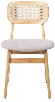 Silla de comedor nórdica madera y ratán Nard