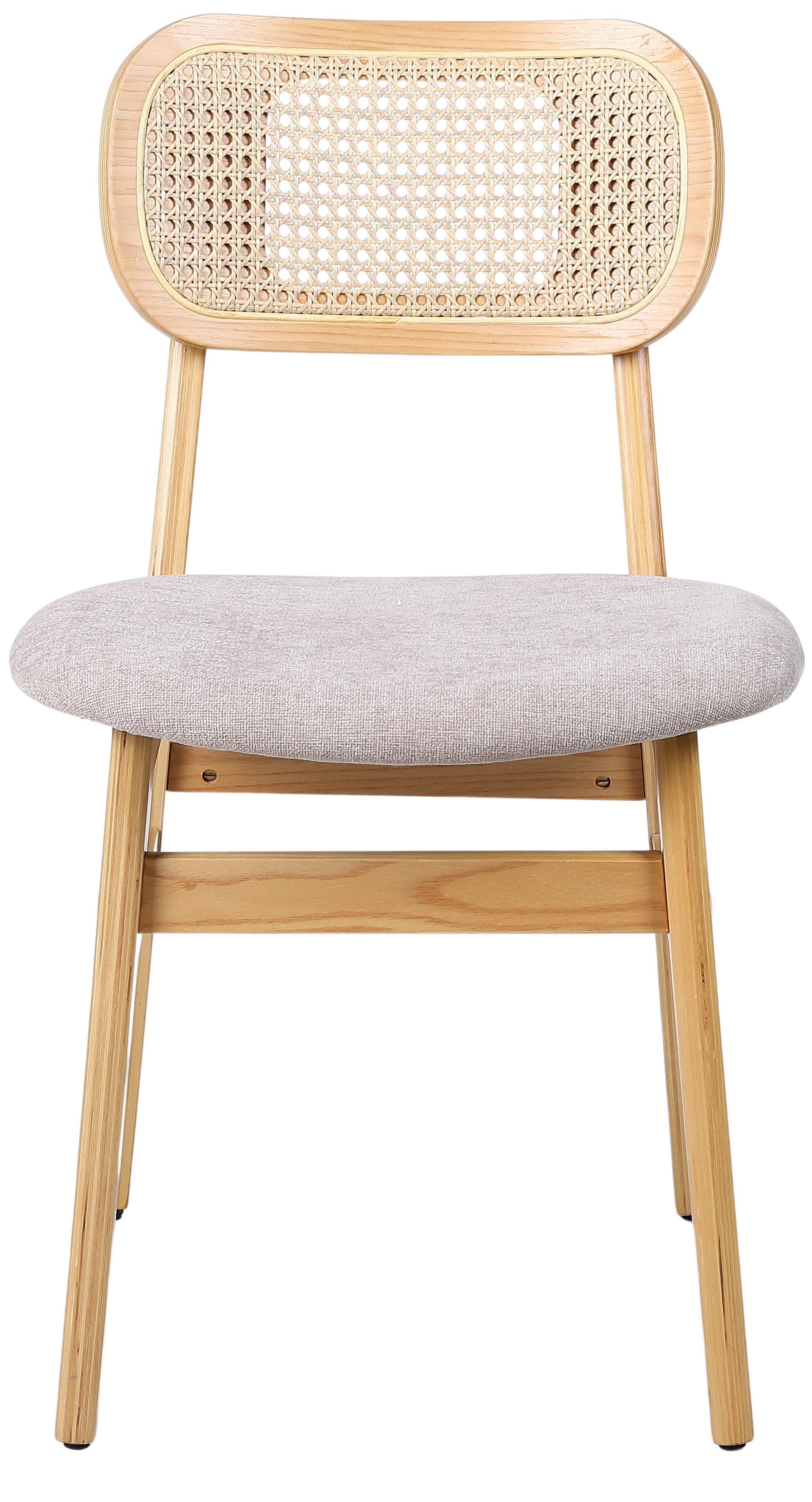 Silla de comedor nórdica madera y ratán Nard