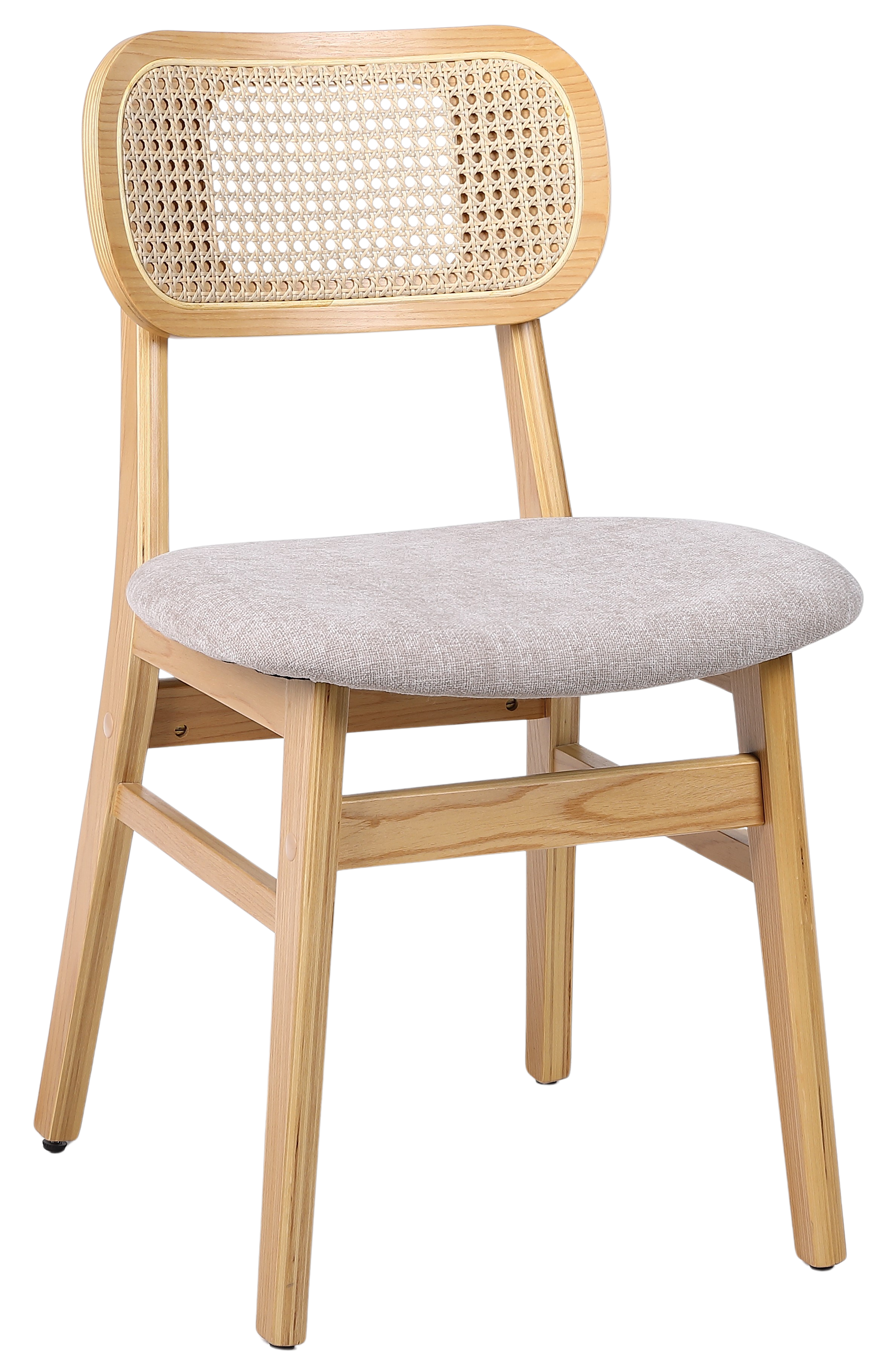 Silla de comedor nórdica madera y ratán Nard