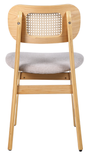 Silla de comedor nórdica madera y ratán Nard