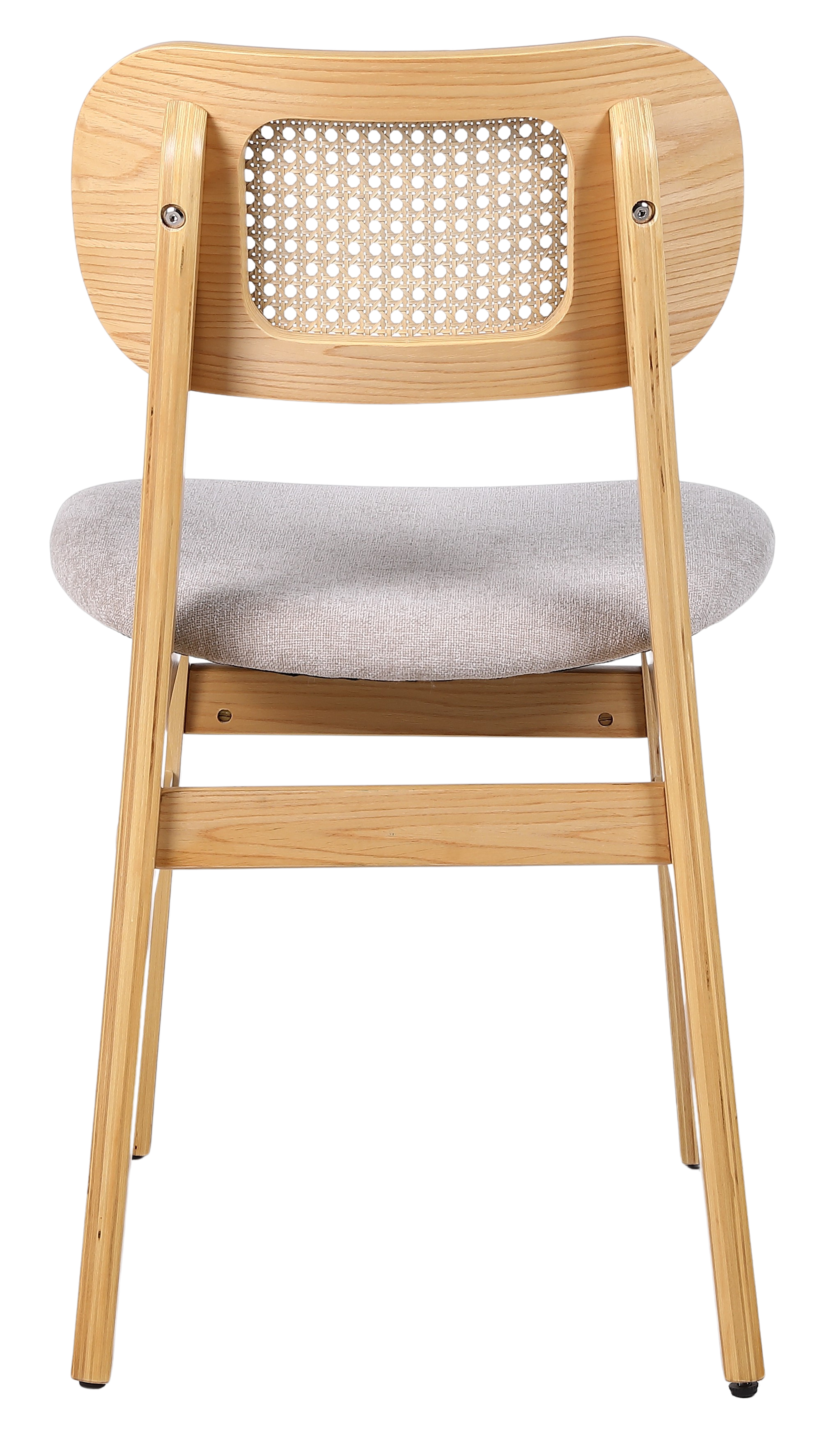 Silla de comedor nórdica madera y ratán Nard