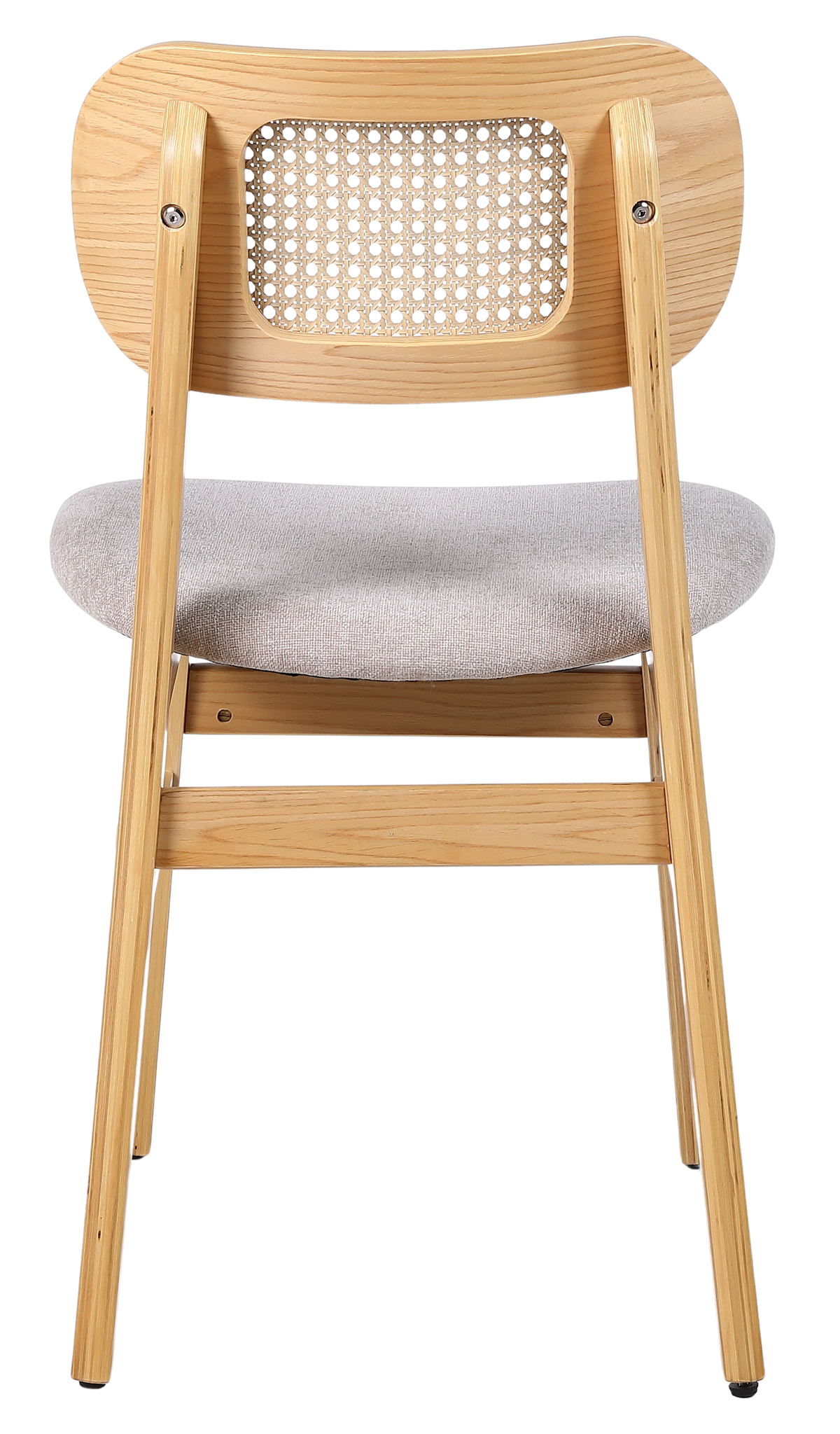 Silla de comedor nórdica madera y ratán Nard