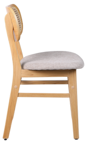 Silla de comedor nórdica madera y ratán Nard