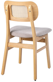 Silla de comedor nórdica madera y ratán Nard