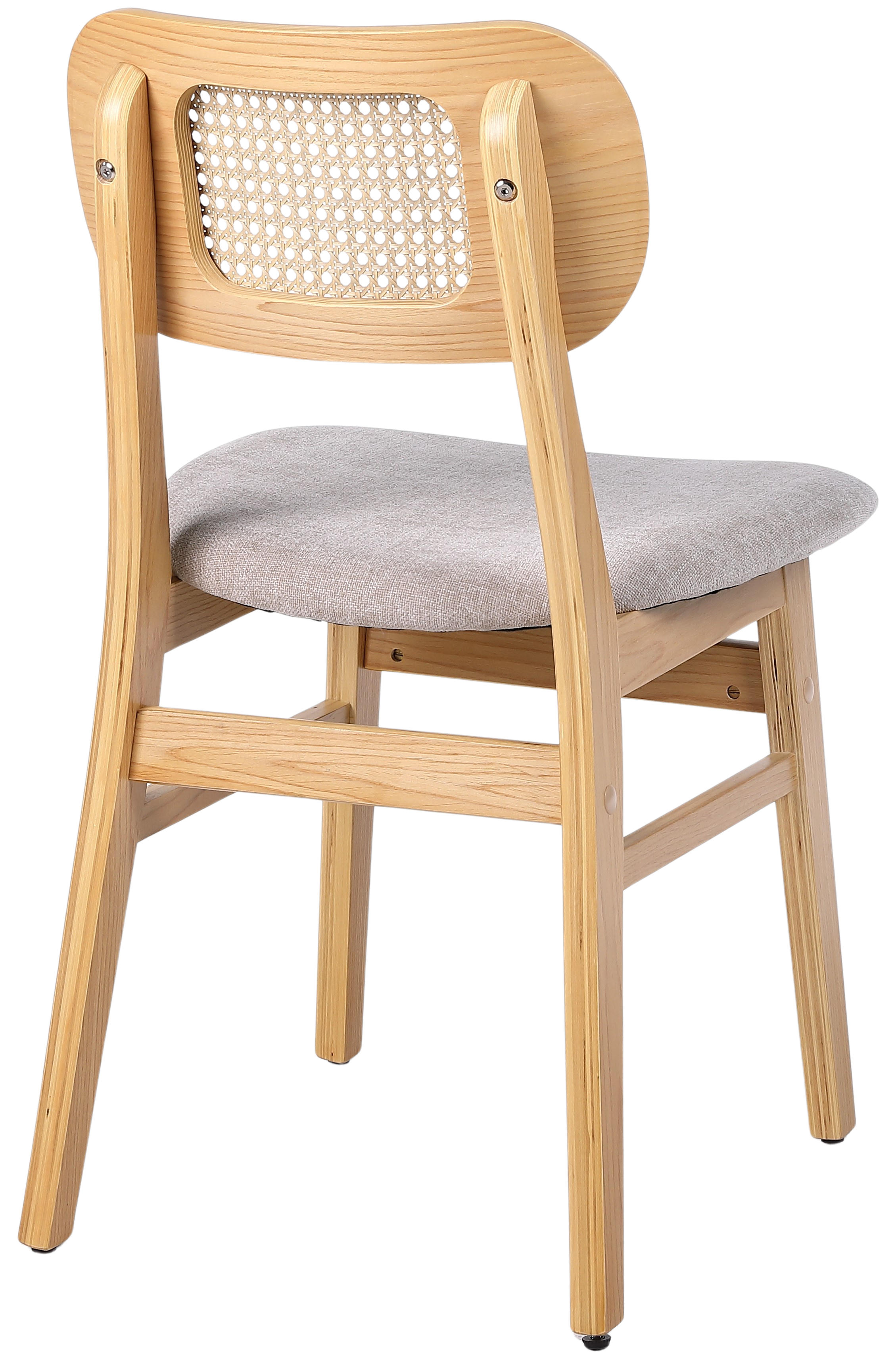 Silla de comedor nórdica madera y ratán Nard