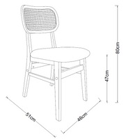 Silla de comedor nórdica madera y ratán Nard