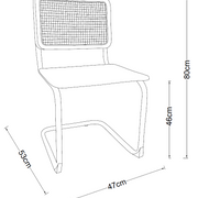 Silla de comedor ratán y tapizada Nix