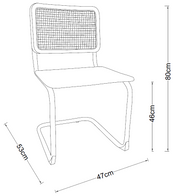 Silla de comedor ratán y tapizada Nix