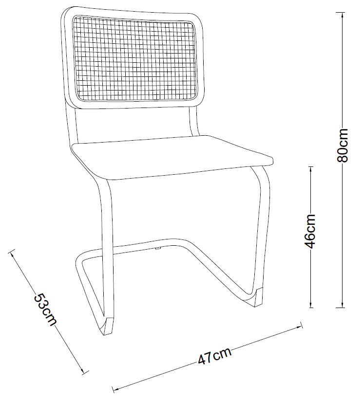 Silla de comedor ratán y tapizada Nix