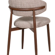 Silla de comedor nórdica acero nogal Leisa beige