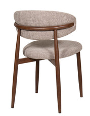 Silla de comedor nórdica acero nogal Leisa beige