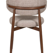 Silla de comedor nórdica acero nogal Leisa beige