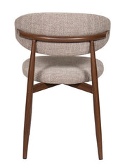 Silla de comedor nórdica acero nogal Leisa beige