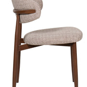 Silla de comedor nórdica acero nogal Leisa beige