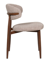Silla de comedor nórdica acero nogal Leisa beige